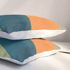 Modern Fall Abstract Artwork Green Orange Yellow Art Pillow Sham Gallery Image 3
