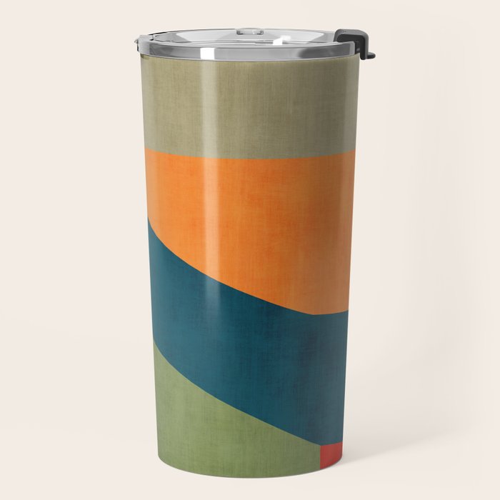 Modern Fall Abstract Artwork Green Orange Yellow Art Travel Mug Gallery Image 2