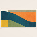 Modern Fall Abstract Artwork Green Orange Yellow Art Desk Mat Gallery Image 3
