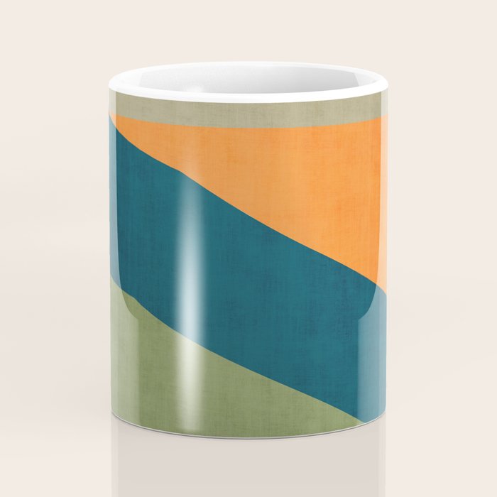 Modern Fall Abstract Artwork Green Orange Yellow Art Coffee Mug Gallery Image 4