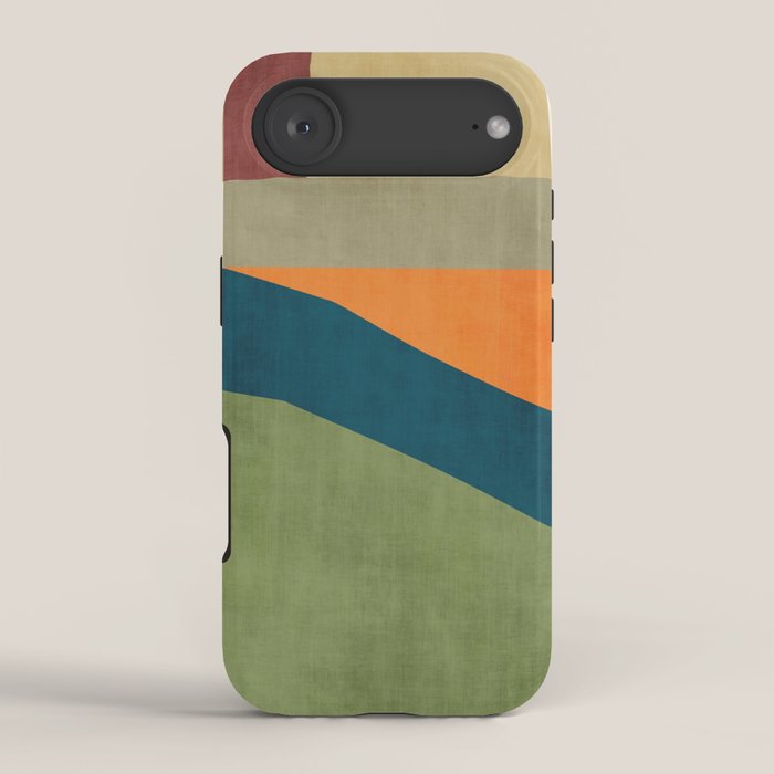 Modern Fall Abstract Artwork Green Orange Yellow Art iPhone Case Gallery Image 2