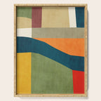 Modern Fall Abstract Artwork Green Orange Yellow Art Serving Tray Gallery Image 1