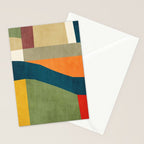 Modern Fall Abstract Artwork Green Orange Yellow Art Stationery Card Gallery Image 2