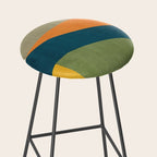 Modern Fall Abstract Artwork Green Orange Yellow Art Stool Gallery Image 2