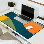 Modern Fall Abstract Artwork Green Orange Yellow Art Desk Mat Gallery Image 2