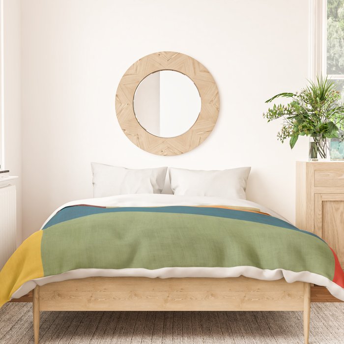 Modern Fall Abstract Artwork Green Orange Yellow Art Duvet Cover Gallery Image 3