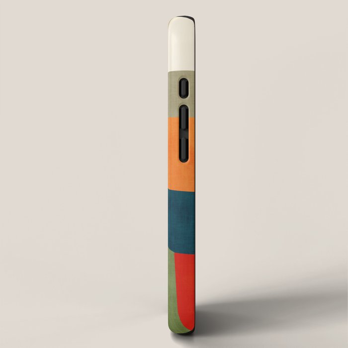 Modern Fall Abstract Artwork Green Orange Yellow Art iPhone Case Gallery Image 2