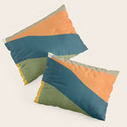 Modern Fall Abstract Artwork Green Orange Yellow Art Pillow Sham Gallery Image 3