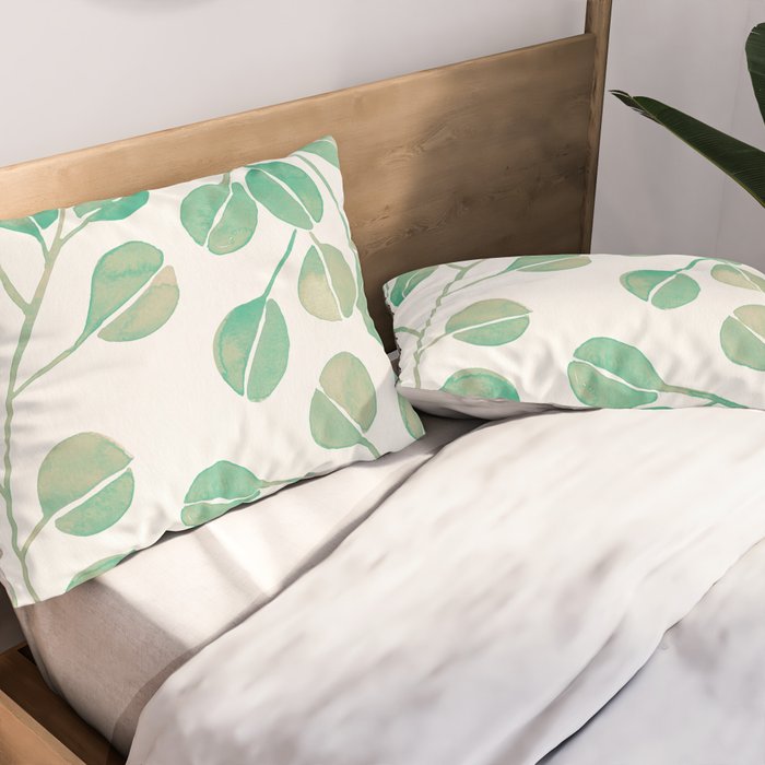 Silver Dollar Eucalyptus - Mint Palette Pillow Sham Gallery Image 2