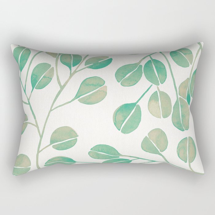 Silver Dollar Eucalyptus - Mint Palette Rectangular Pillow Gallery Image 1