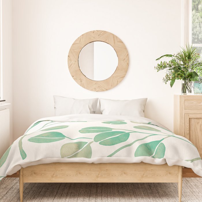 Silver Dollar Eucalyptus - Mint Palette Duvet Cover Gallery Image 3