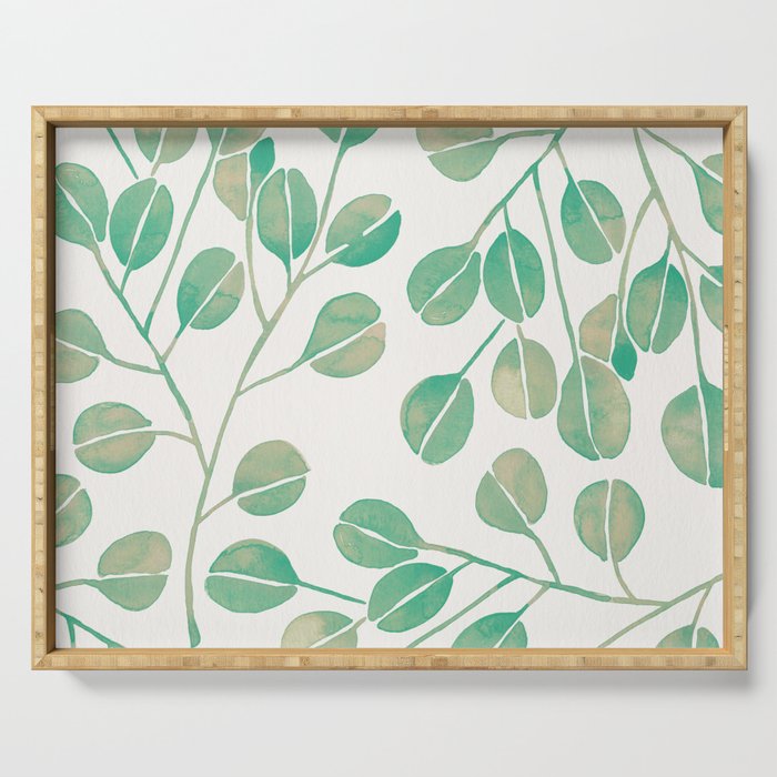 Silver Dollar Eucalyptus - Mint Palette Serving Tray Gallery Image 1