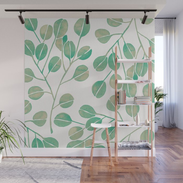 Silver Dollar Eucalyptus - Mint Palette Wall Mural Gallery Image 1