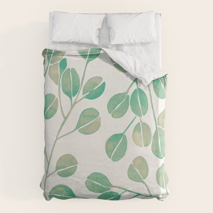 Silver Dollar Eucalyptus - Mint Palette Duvet Cover Gallery Image 6