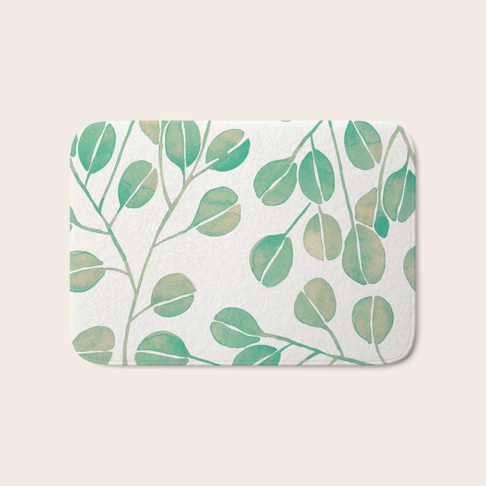 Silver Dollar Eucalyptus - Mint Palette Bath Mat Gallery Image 1