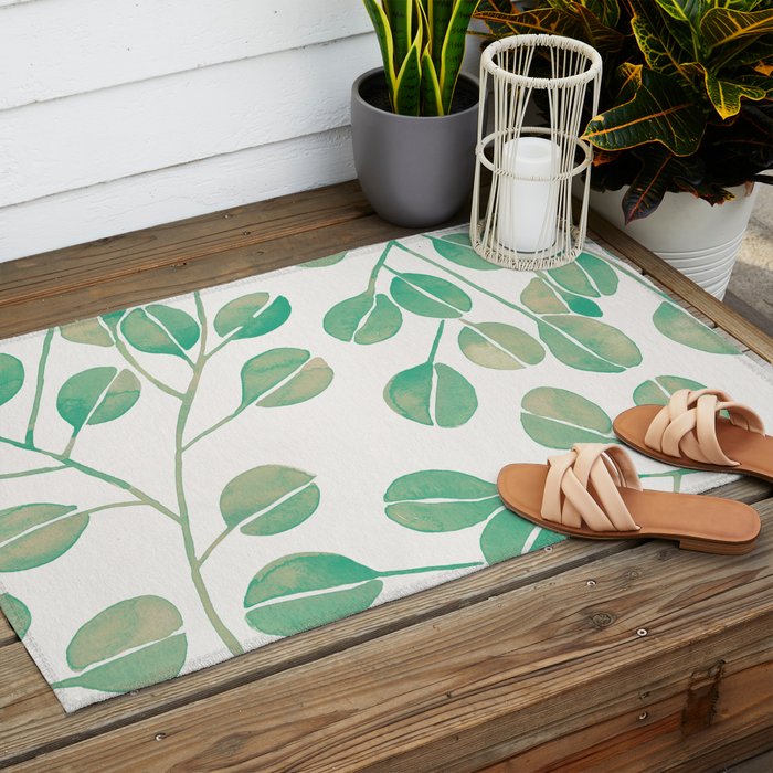 Silver Dollar Eucalyptus - Mint Palette Outdoor Rug Gallery Image 2