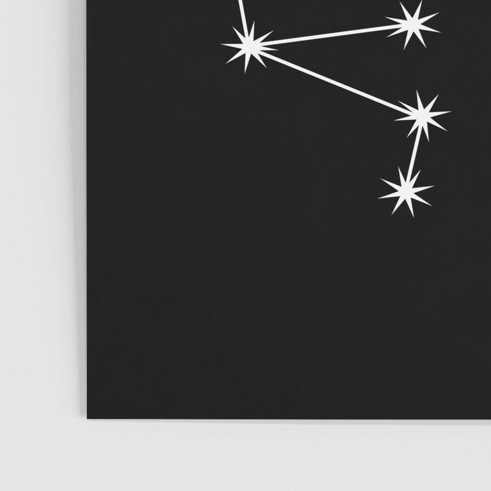 Sagittarius Zodiac Star Constellation Line Art Black Poster Gallery Image 3