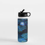 monet water lilies 1899 blue Teal Water Bottle Gallery Image 1