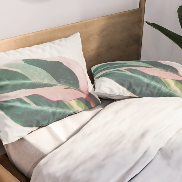 Pink Leaves II Pillow Sham Gallery Image 2