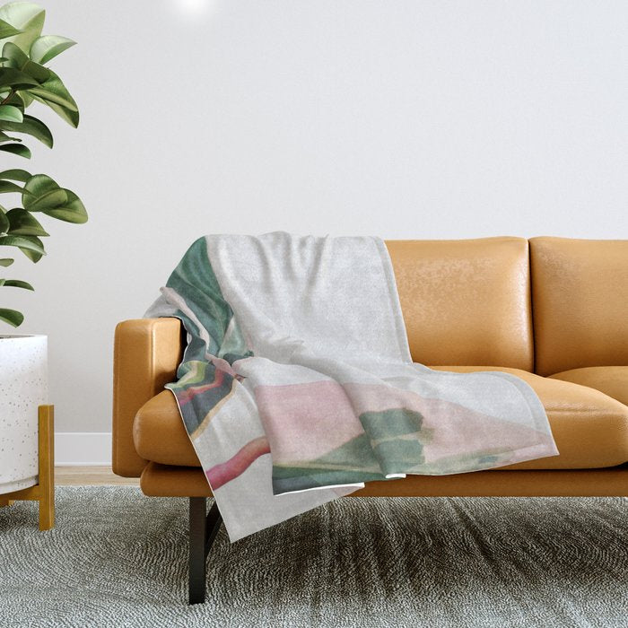 Pink Leaves II Throw Blanket Gallery Image 1