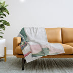 Pink Leaves II Throw Blanket Gallery Image 1