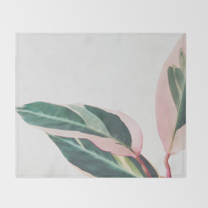 Pink Leaves II Throw Blanket Gallery Image 2