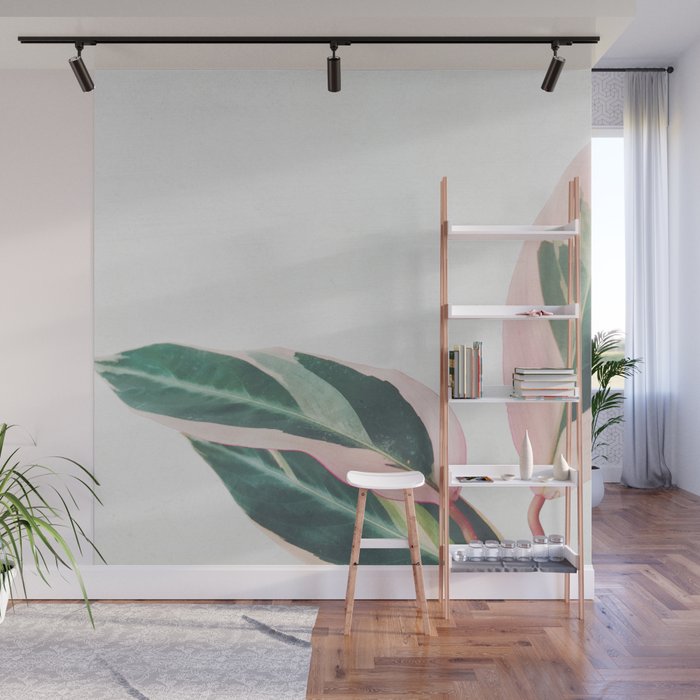Pink Leaves II Wall Mural Gallery Image 1