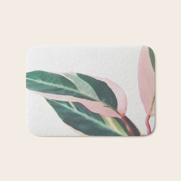 Pink Leaves II Bath Mat Gallery Image 1