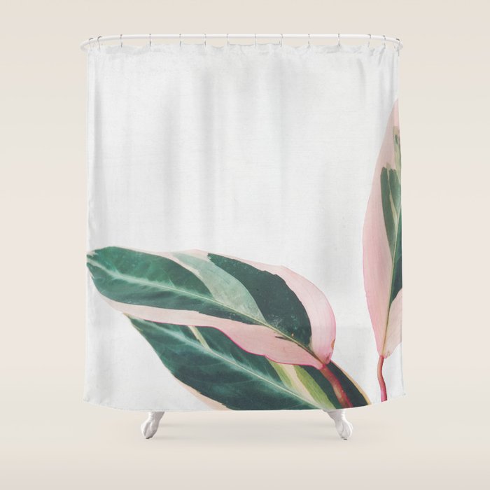 Pink Leaves II Shower Curtain Gallery Image 1