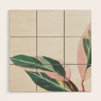 Pink Leaves II Wood Wall Art Gallery Image 1