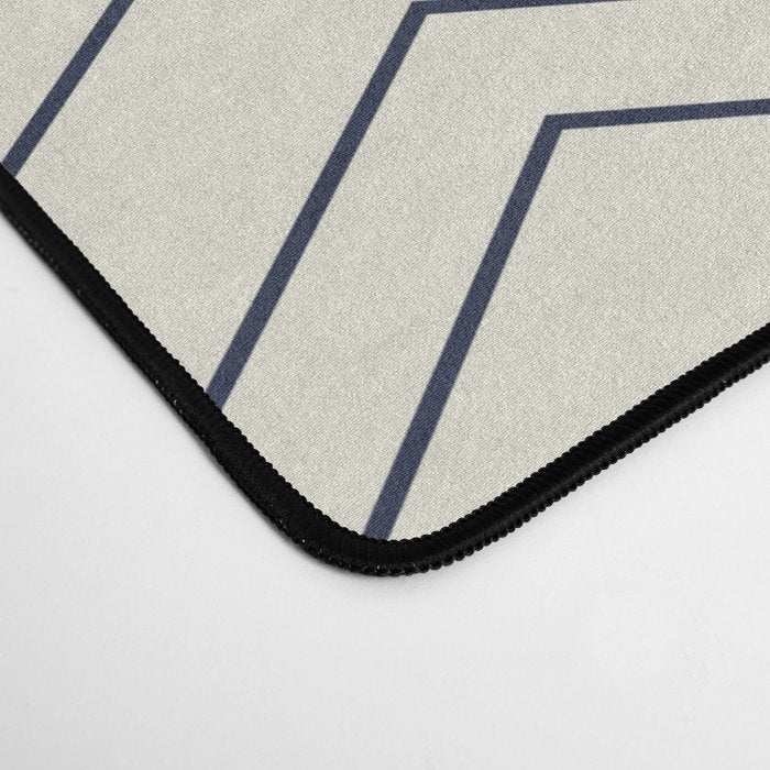 Navy Blue and White Chevron Geometric Pattern Desk Mat Gallery Image 4