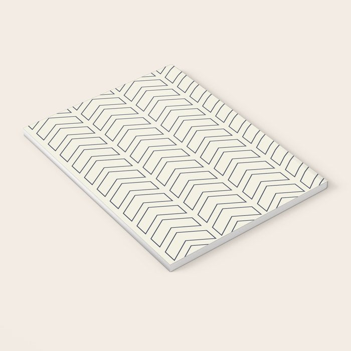 Navy Blue and White Chevron Geometric Pattern Notebook Gallery Image 3