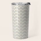 Navy Blue and White Chevron Geometric Pattern Travel Mug Gallery Image 2