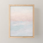 Soothing Seas III - Soft Pink Blue Sunrise Horizon Ocean for Nursery Abstract Coastal Painting Art Mini Art Print Gallery Image 1