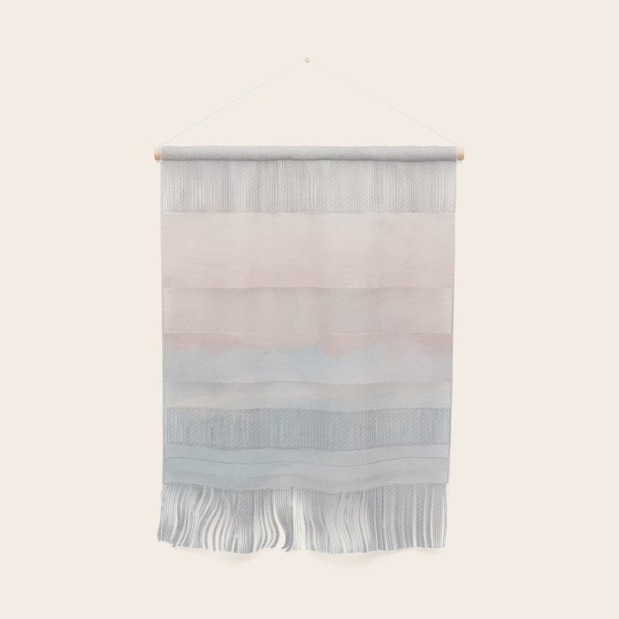Soothing Seas III - Soft Pink Blue Sunrise Horizon Ocean for Nursery Abstract Coastal Painting Art Wall Hanging Gallery Image 1