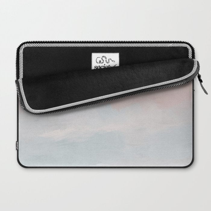 Soothing Seas III - Soft Pink Blue Sunrise Horizon Ocean for Nursery Abstract Coastal Painting Art Laptop Sleeve Gallery Image 2