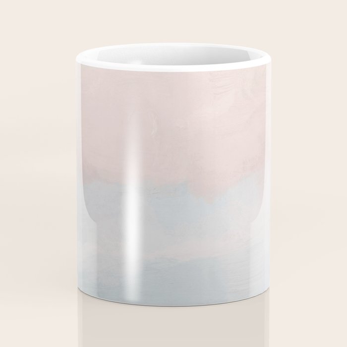 Soothing Seas III - Soft Pink Blue Sunrise Horizon Ocean for Nursery Abstract Coastal Painting Art Coffee Mug Gallery Image 4