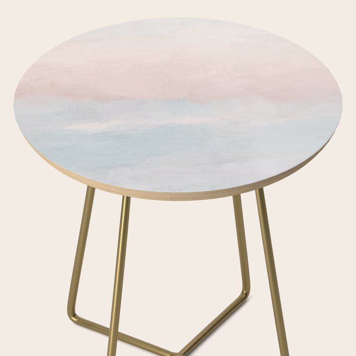 Soothing Seas III - Soft Pink Blue Sunrise Horizon Ocean for Nursery Abstract Coastal Painting Art Side Table Gallery Image 2