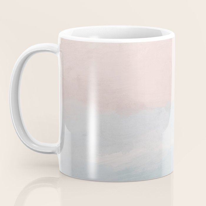 Soothing Seas III - Soft Pink Blue Sunrise Horizon Ocean for Nursery Abstract Coastal Painting Art Coffee Mug Gallery Image 3
