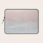 Soothing Seas III - Soft Pink Blue Sunrise Horizon Ocean for Nursery Abstract Coastal Painting Art Laptop Sleeve Gallery Image 1