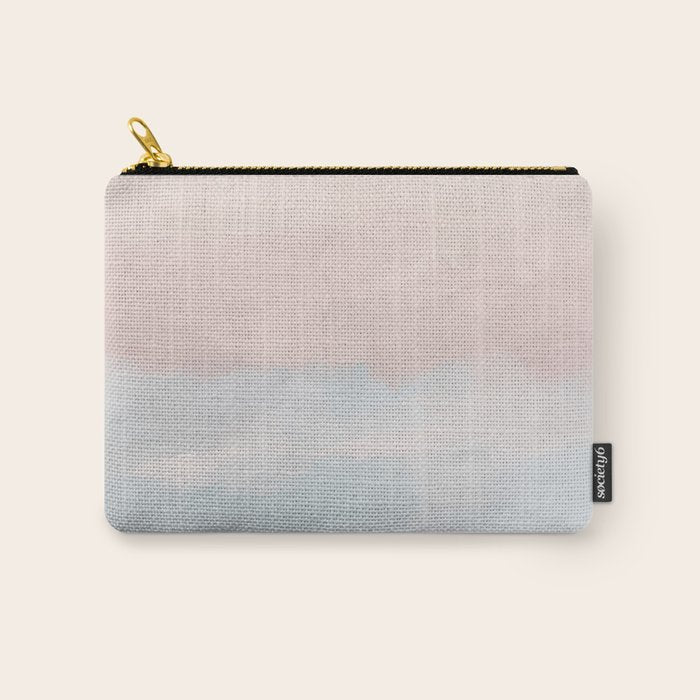 Soothing Seas III - Soft Pink Blue Sunrise Horizon Ocean for Nursery Abstract Coastal Painting Art Carry All Pouch Gallery Image 1