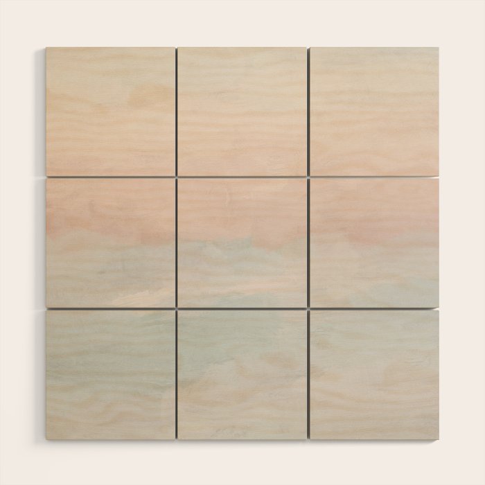 Soothing Seas III - Soft Pink Blue Sunrise Horizon Ocean for Nursery Abstract Coastal Painting Art Wood Wall Art Gallery Image 1