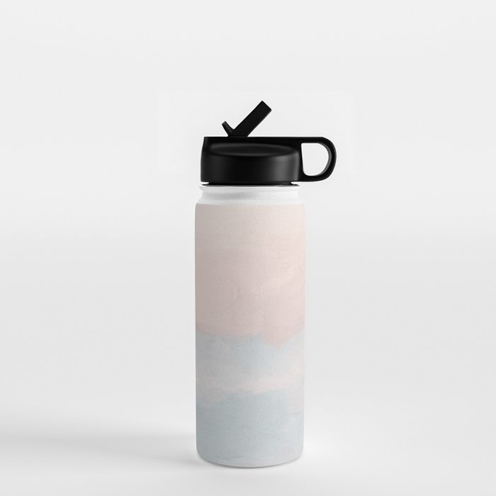 Soothing Seas III - Soft Pink Blue Sunrise Horizon Ocean for Nursery Abstract Coastal Painting Art Water Bottle Gallery Image 1