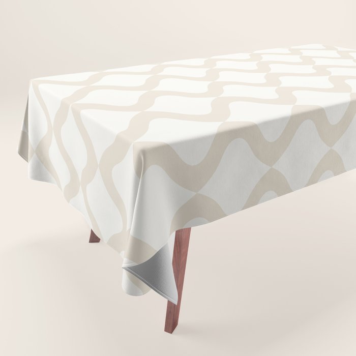 Alva Pattern - Vintage Neutral White Tablecloth Gallery Image 1