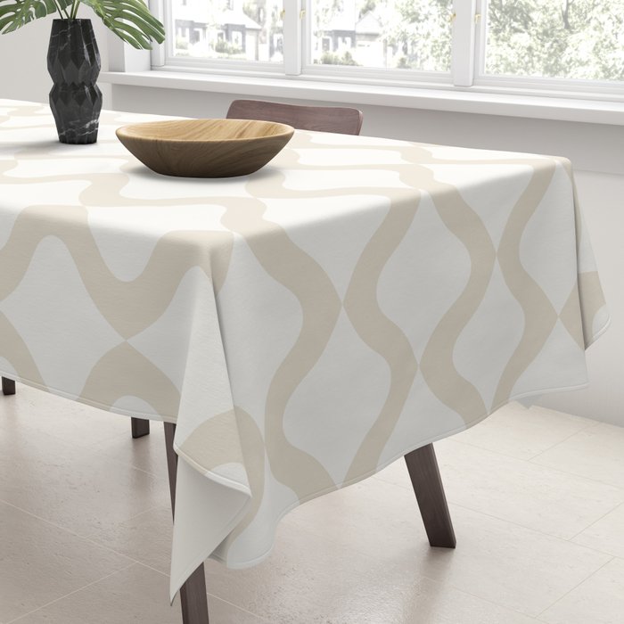 Alva Pattern - Vintage Neutral White Tablecloth Gallery Image 3
