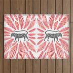Black Jaguar - Red Leaf Palette Outdoor Rug Gallery Image 1