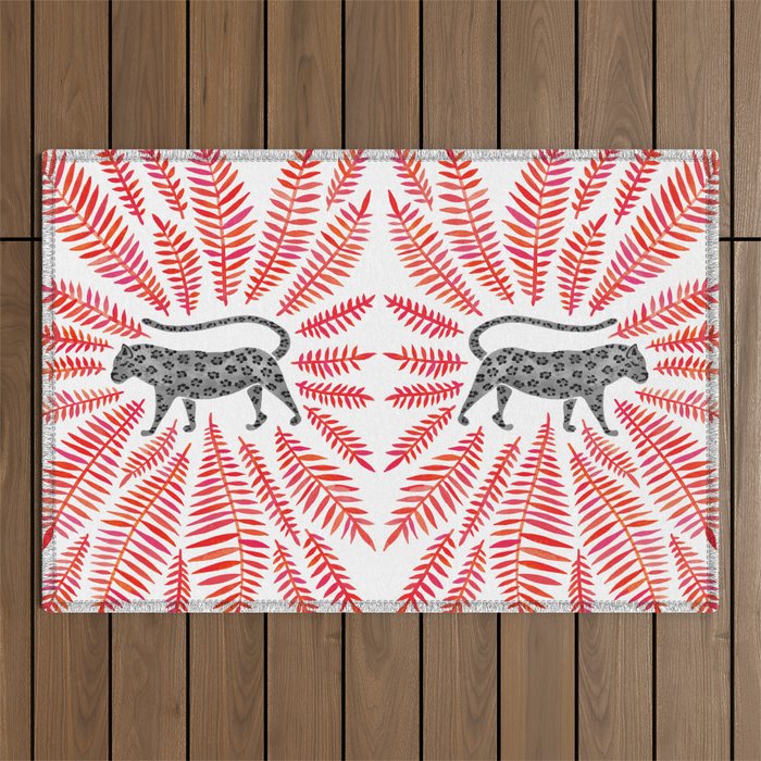 Black Jaguar - Red Leaf Palette Outdoor Rug Gallery Image 1