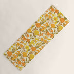 Yellow Vintage-Inspired 70s Floral Cottage Garden Yoga Mat Gallery Image 1