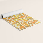 Yellow Vintage-Inspired 70s Floral Cottage Garden Yoga Mat Gallery Image 2