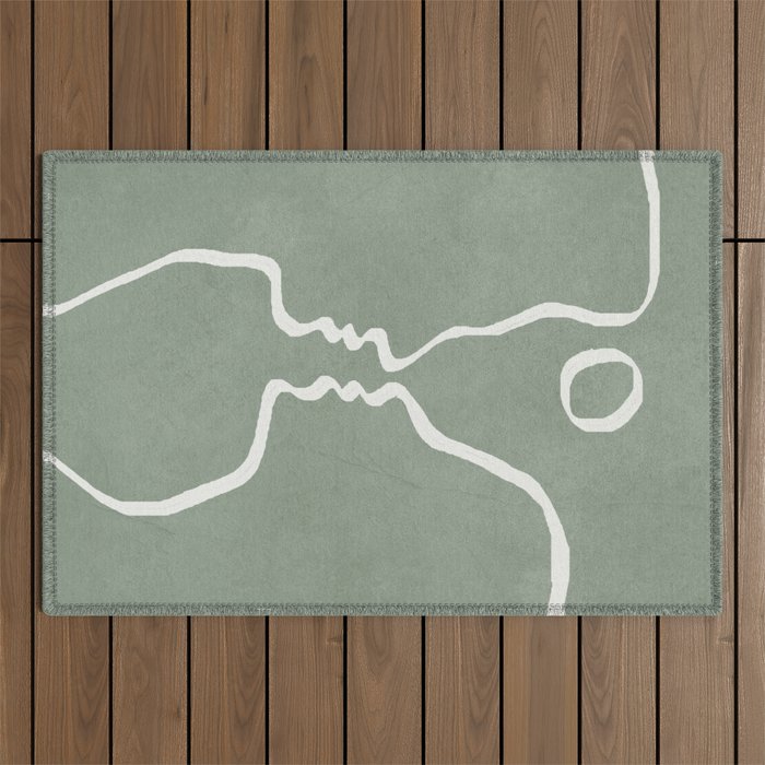Abstract Couple Outdoor Rug Gallery Image 1